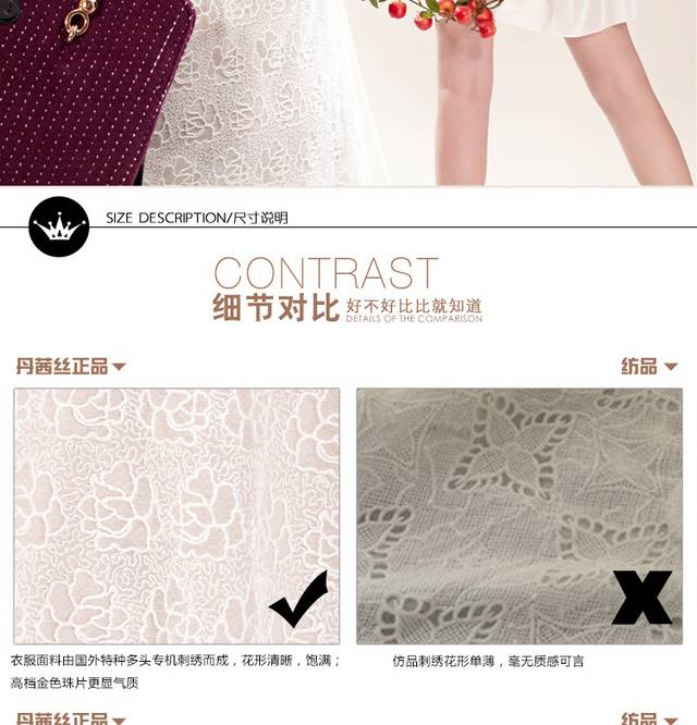 蕾丝雪纺连衣裙详情页