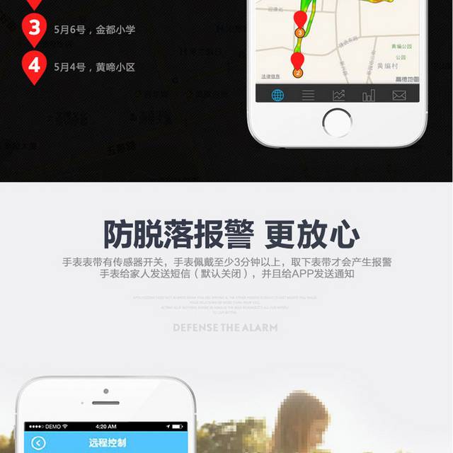 儿童智能定位电话手表详情页