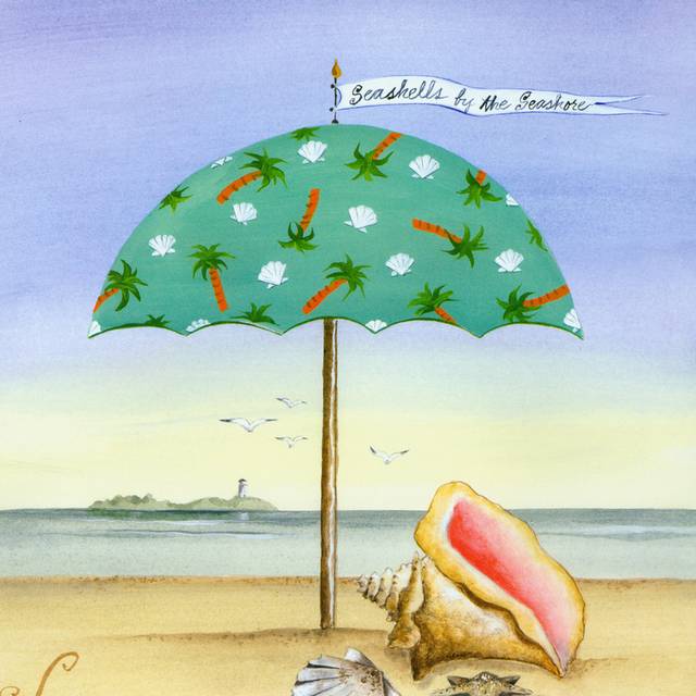 海边遮阳伞装饰画2