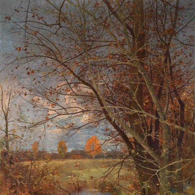 萧瑟的秋风景油画