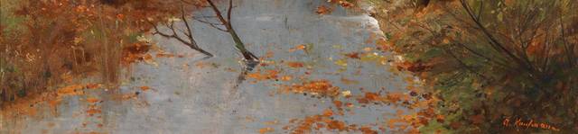 萧瑟的秋风景油画