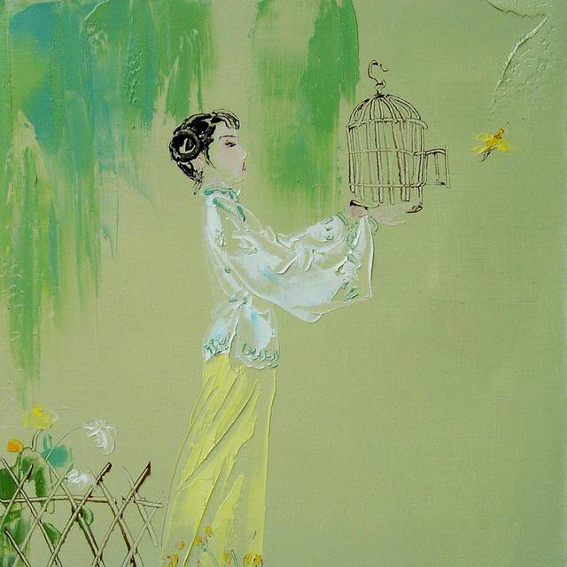 古代美人无框画