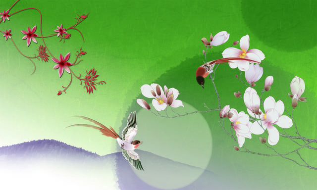 古典中式花卉装饰画素材