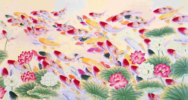 彩色水墨中国风装饰画