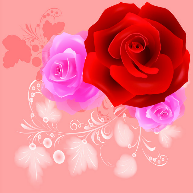 鲜艳红色玫瑰装饰画