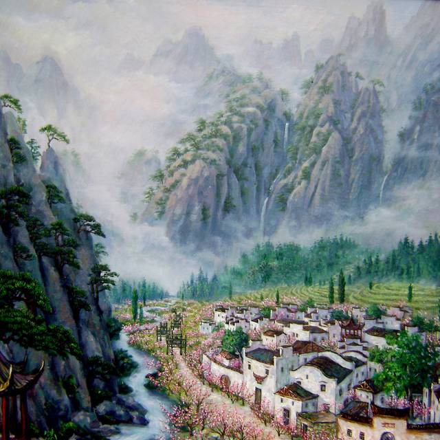 壮丽山河风景装饰墙画