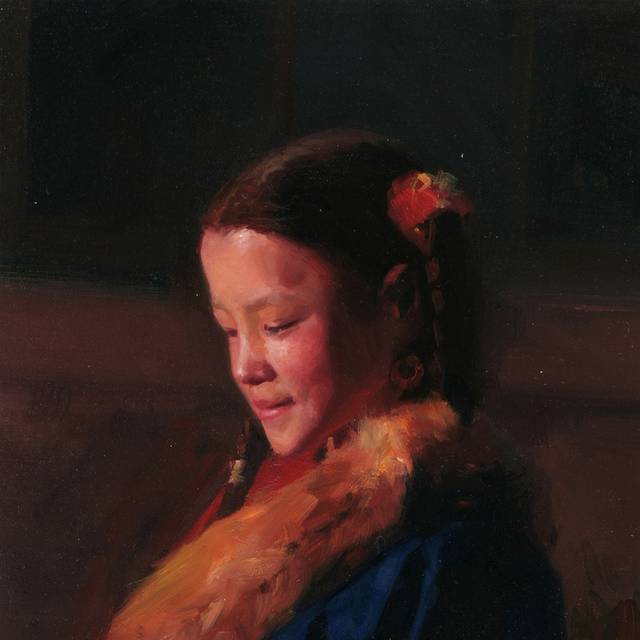 可爱小姑娘无框画