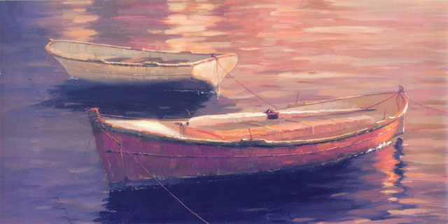 湖边船装饰画1