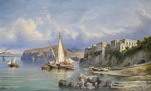 停泊的船风景油画_图品汇