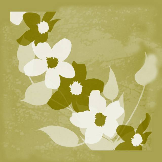 绿色抽象花朵装饰画2