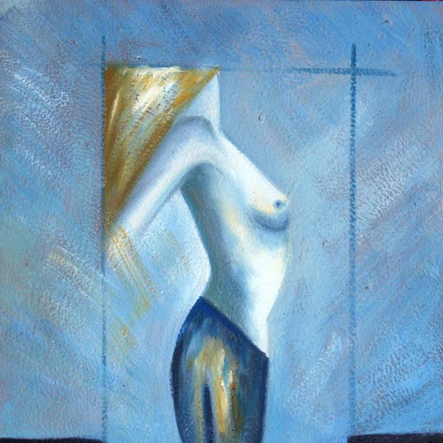个性抽象半裸女人无框画