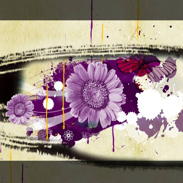 紫色非洲菊装饰画