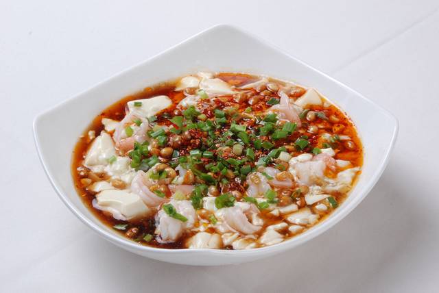 酸辣豆花虾仁图片
