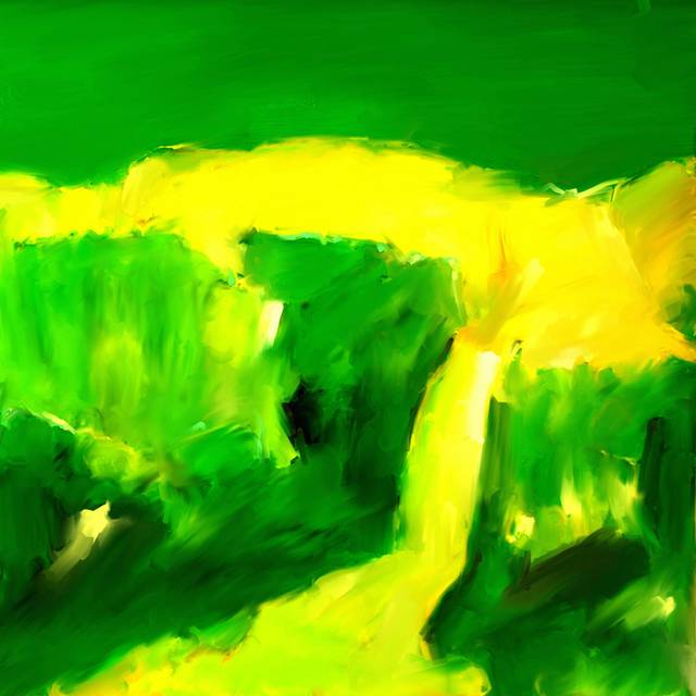抽象绿色渐变油画无框画