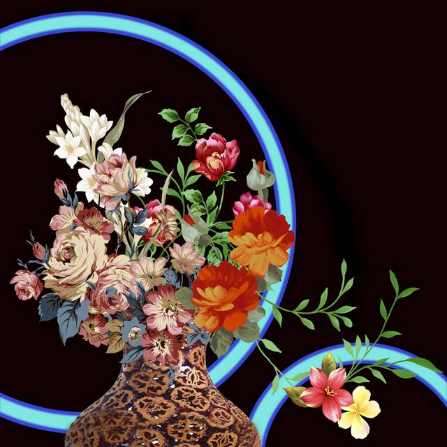 插花花瓶装饰画1