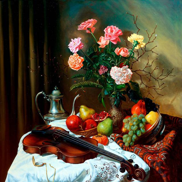 静物物品花束油画素材