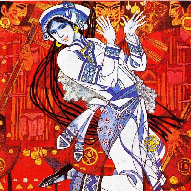 跳舞女人装饰画素材