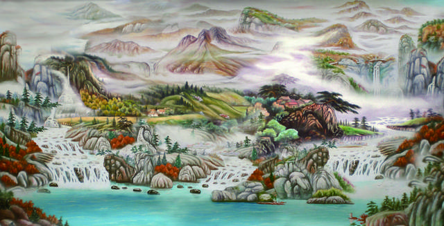 手绘山水装饰画