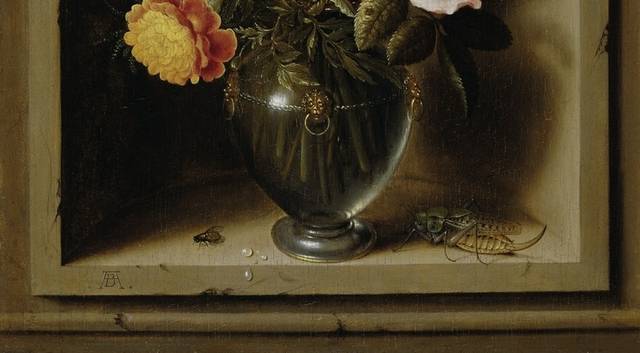 精致花瓶花朵装饰油画
