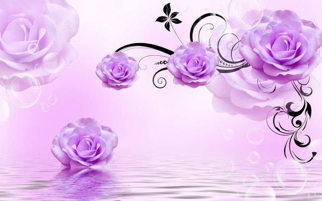 紫色花朵装饰背景