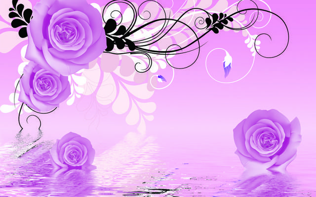 精美紫色花朵装饰画