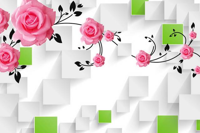 简约粉色花卉装饰背景