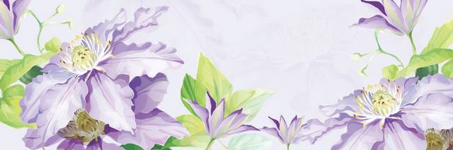手绘紫色花卉装饰画3