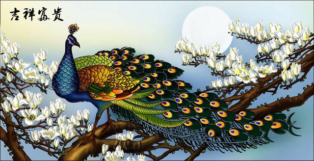 孔雀精美装饰画2