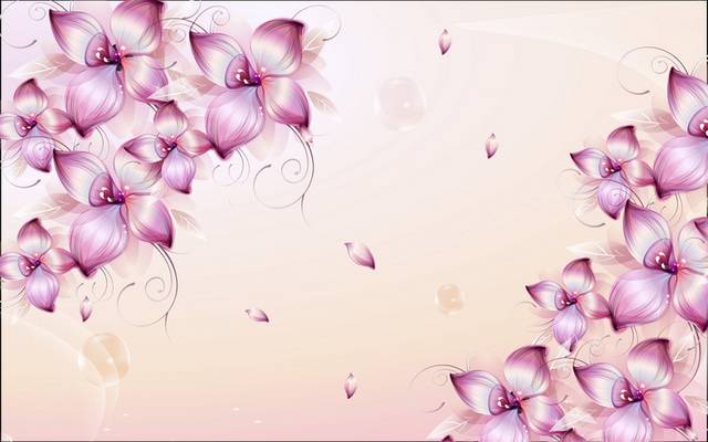 紫色大气时尚花朵装饰画2