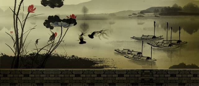 水墨风格玄关画