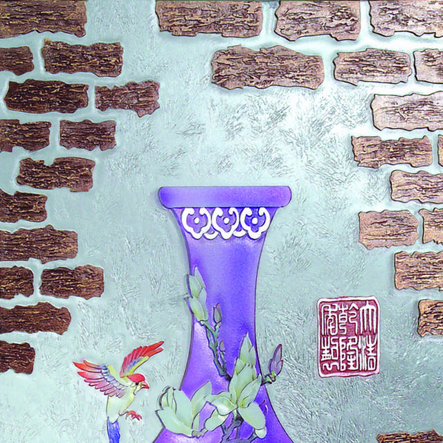 紫色花瓶玄关画