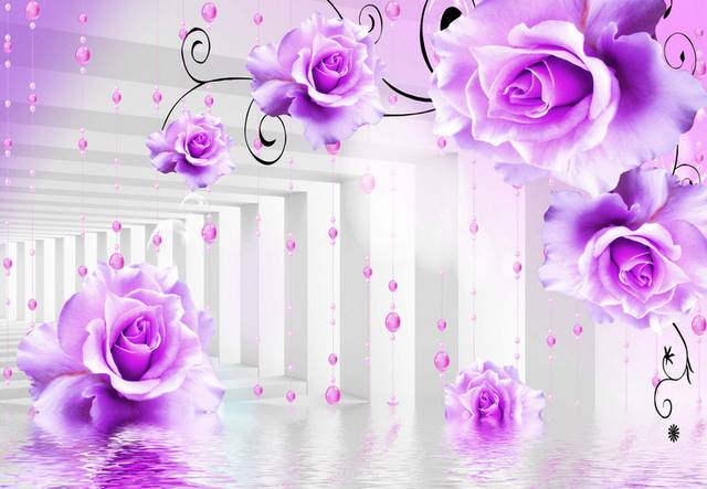 唯美浪漫紫色玫瑰花背景