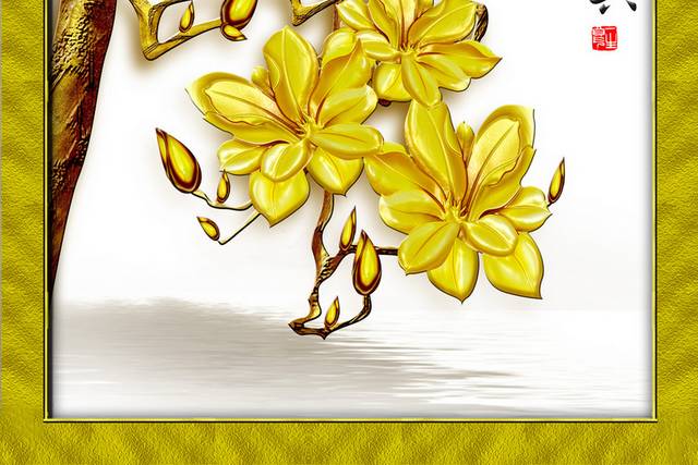 绚丽金色花朵背景