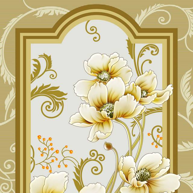 金色花卉背景