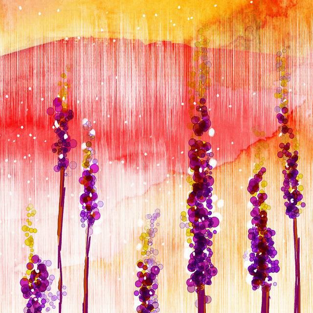 手绘水彩抽象花卉装饰画1