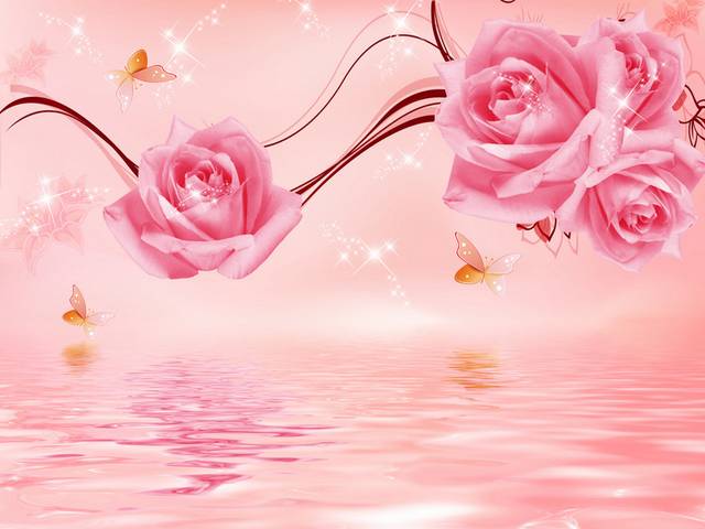 精美粉色花卉装饰背景