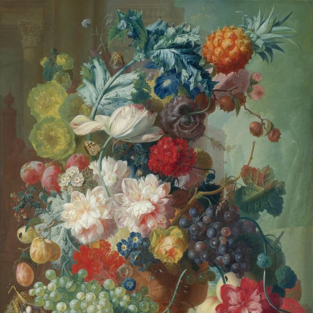 精美花朵与水果油画装饰画