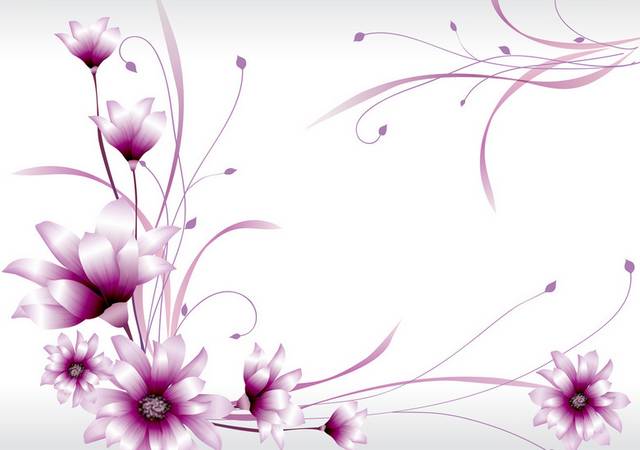 简约精美紫色和花朵装饰画