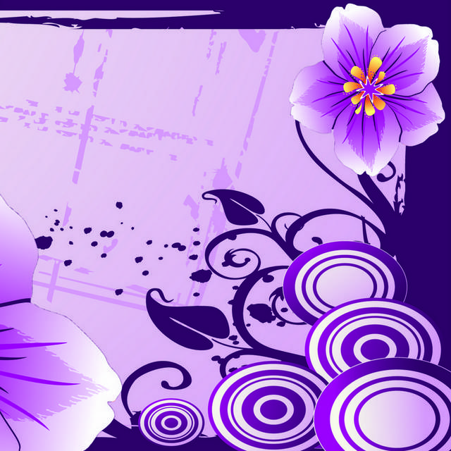 紫色泼墨花朵装饰画2