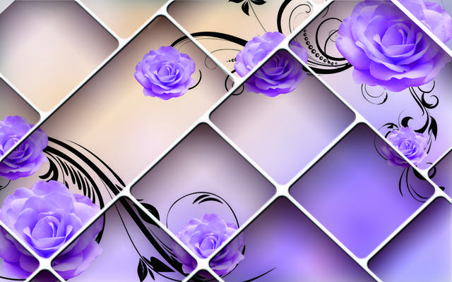 紫花装饰画素材