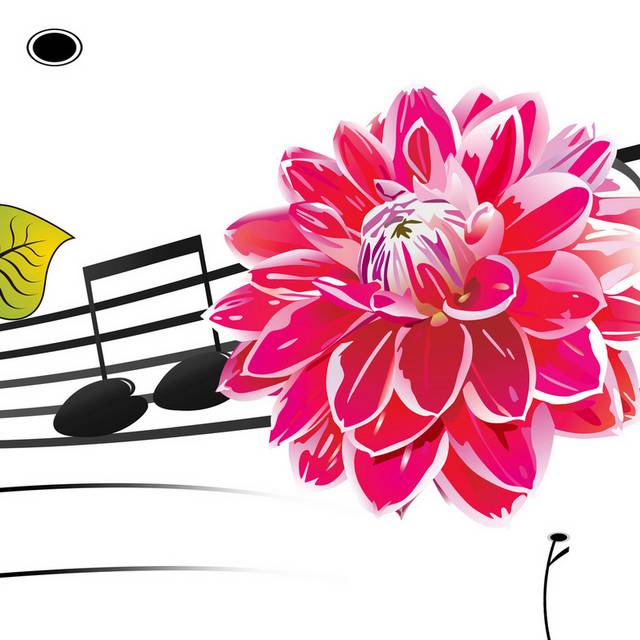 音乐符花朵装饰画