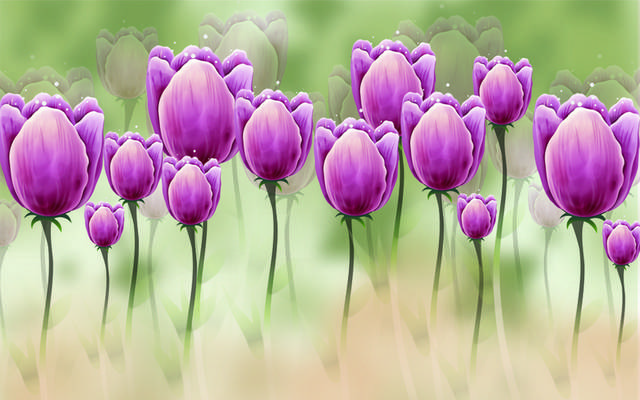 美丽紫色花朵装饰画