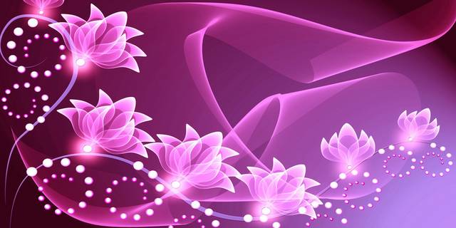 紫色透明花朵装饰画3