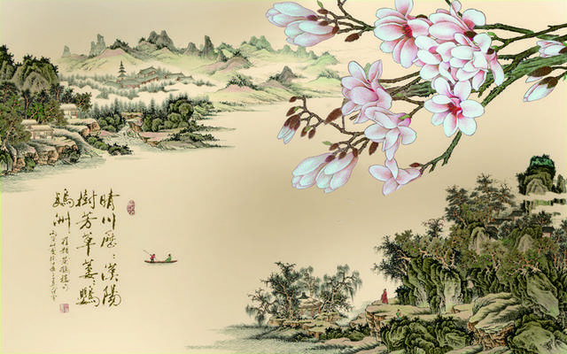 中国风水墨山水画装饰画
