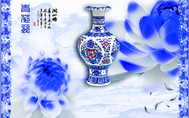 青花瓷装饰画素材