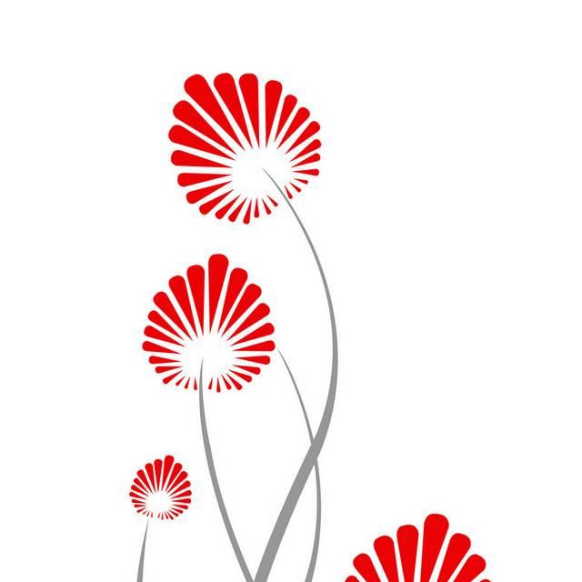 抽象线条红花装饰画2