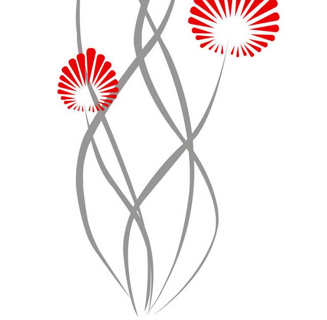抽象线条红花装饰画2