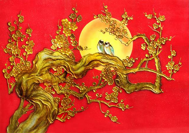 金色树木装饰画