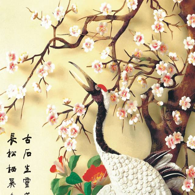 两只仙鹤玄关画