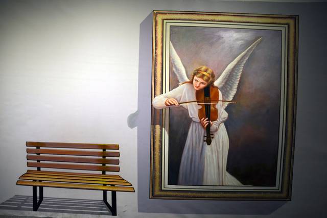 拉提琴的天使3D装饰画